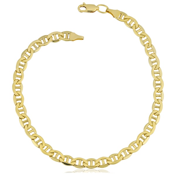 Fremada 14k Yellow Gold Filled 5-mm Mariner Link Chain Men's Bracelet (8.5 inches)