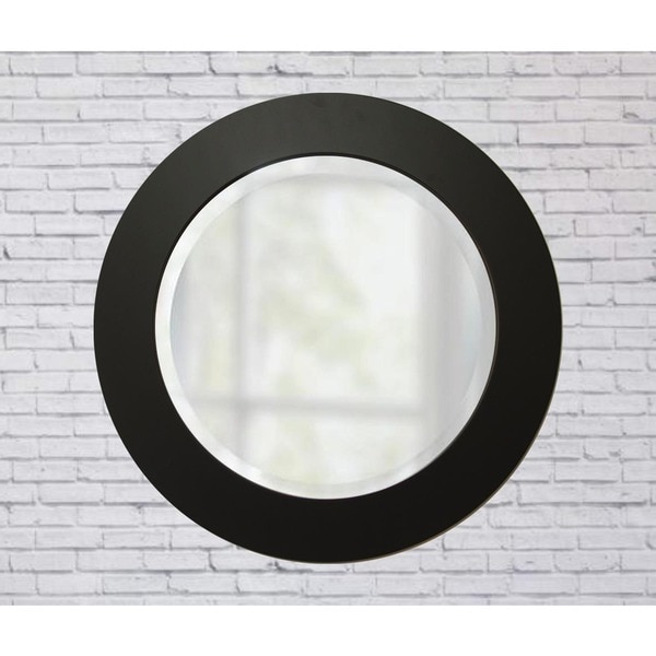 Beveled Brandtworks Matte Black 26 Inch Round Mirror Free Beveled Brandtworks Matte Black 26 Inch Round Mirror