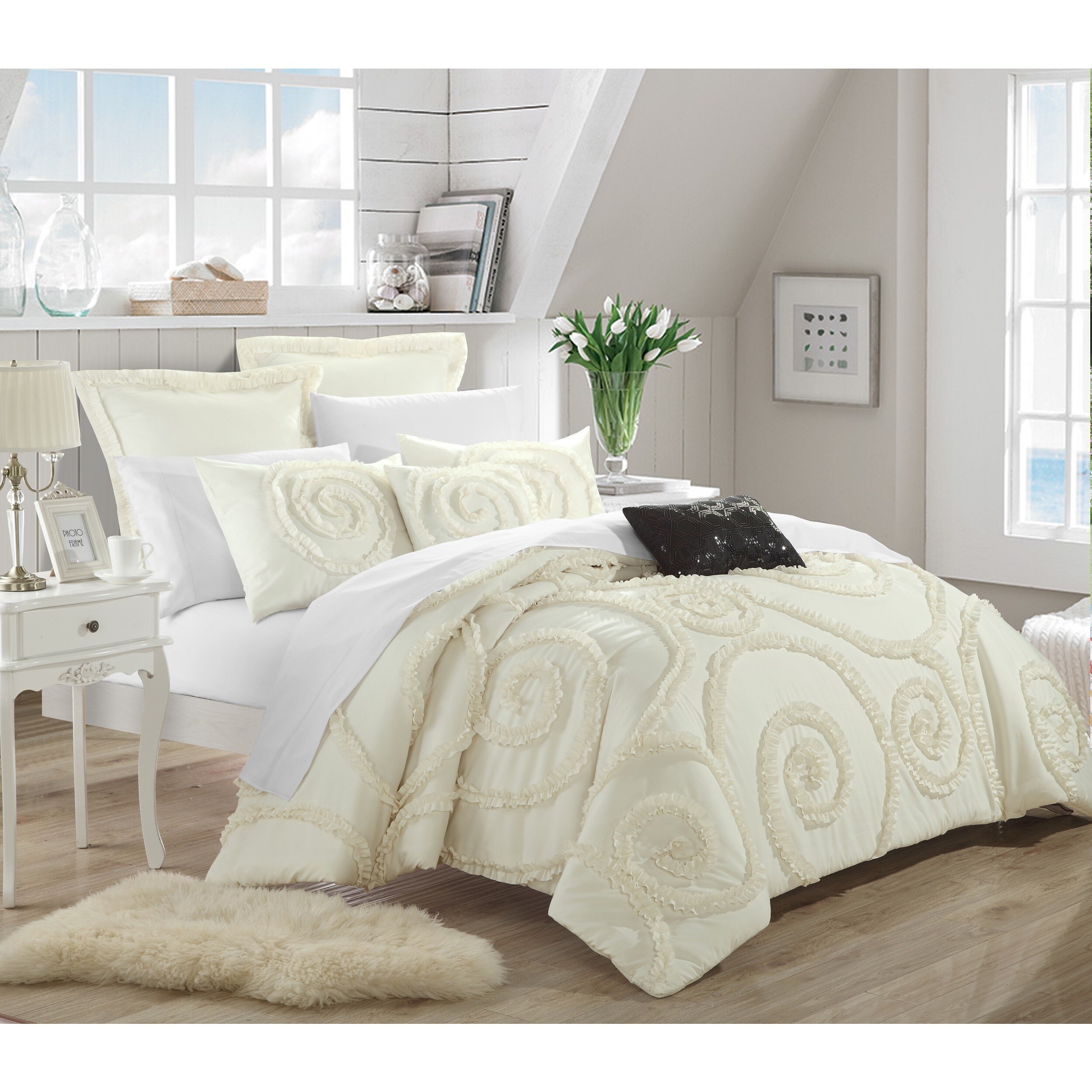 queen cream comforter set