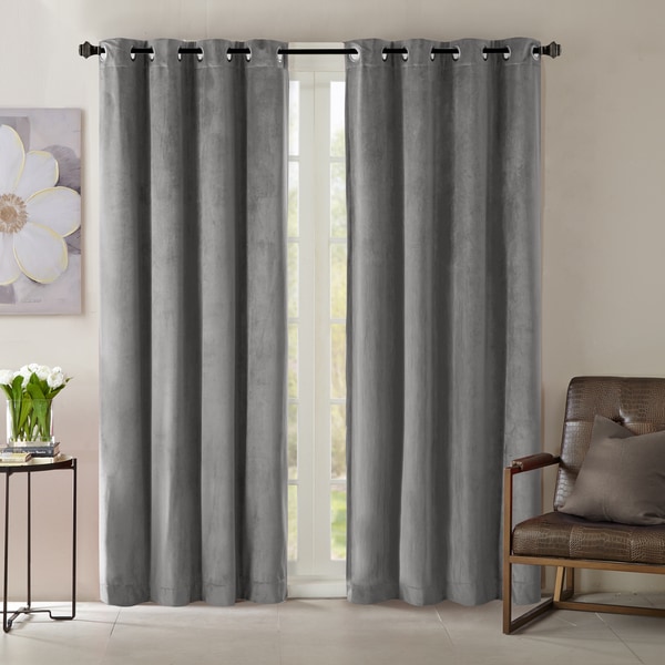 Madison Park Yvette Lined Velvet Window Panel Curtain