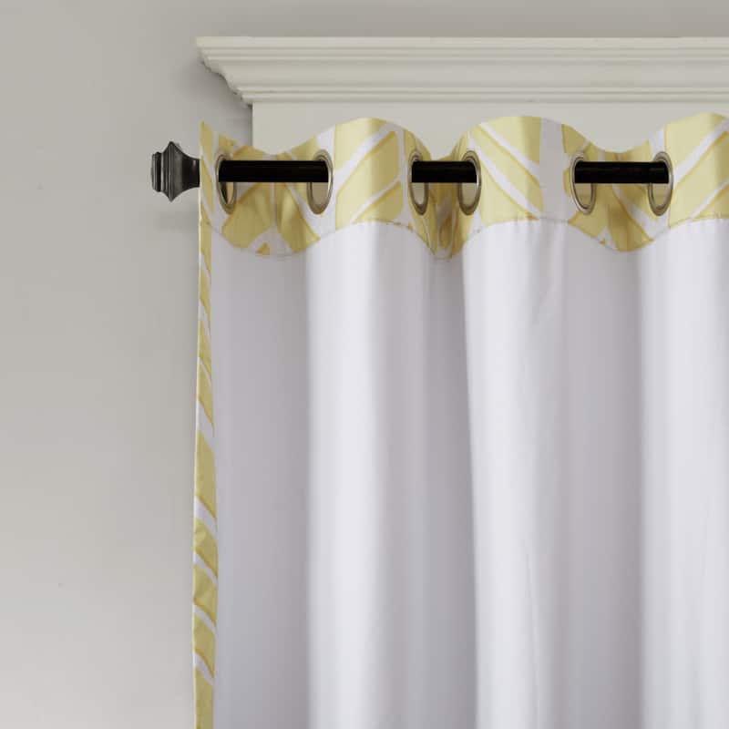Intelligent Design Kennedy Printed Lined Total Blackout Single Window Curtain Panel