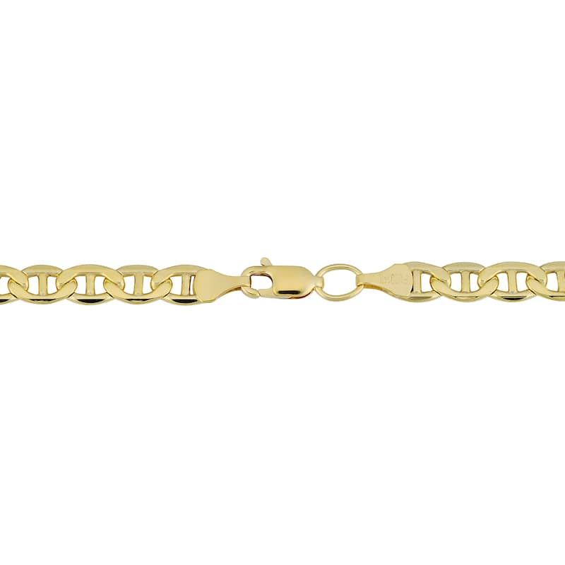 Fremada 14k Yellow Gold Filled Men's 5mm Mariner Link Chain Necklace