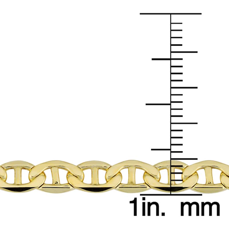 Fremada 14k Yellow Gold Filled Men's 5mm Mariner Link Chain Necklace