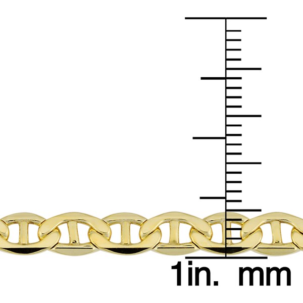 3.3 mm, 4 mm, 5 mm, 5.8 mm or 7.8 mm Solid 14k Yellow Gold Filled Mariner Link Chain Necklace for Men and Women