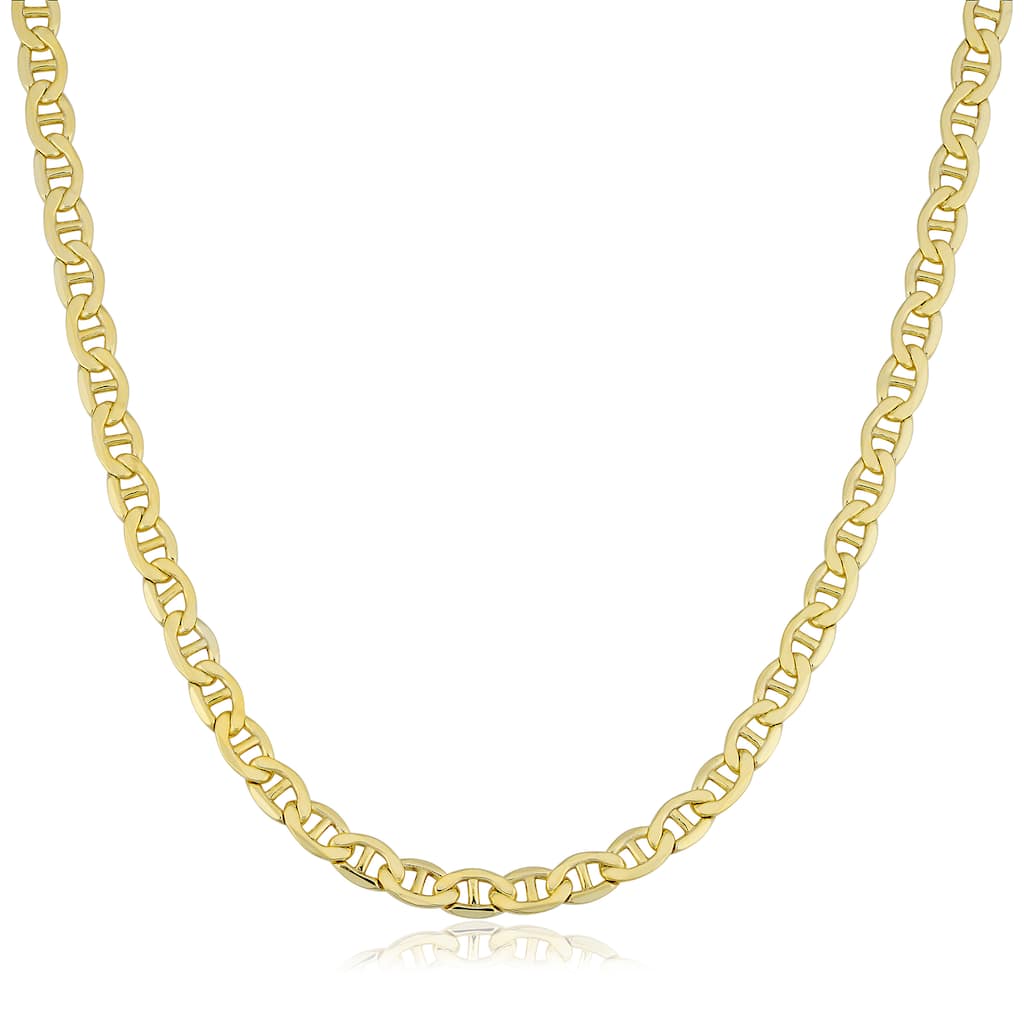 Fremada 14k Yellow Gold Filled Men's 5mm Mariner Link Chain Necklace