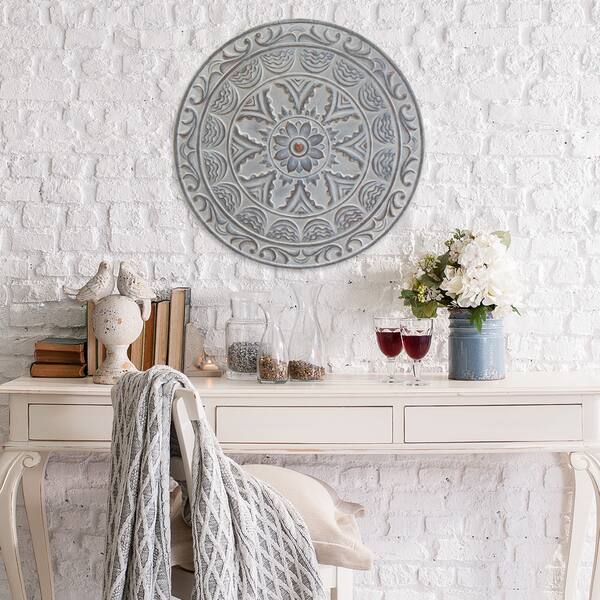 Shop Stratton Home Decor Blue Metal Medallion Wall Decor