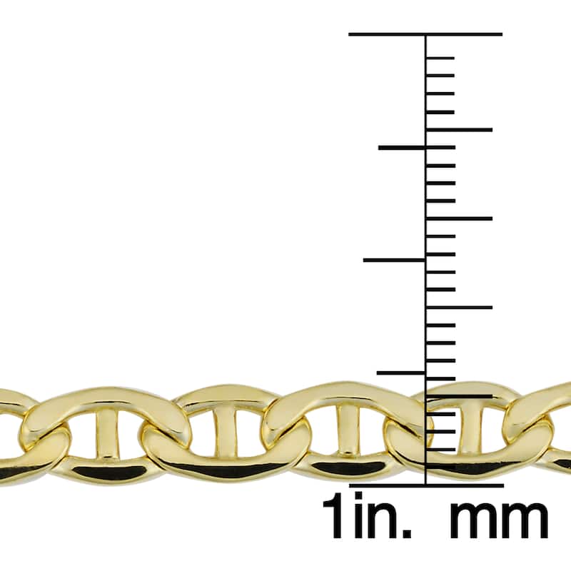 Fremada 14k Yellow Gold Filled Men's 5.9mm Mariner Link Chain Necklace