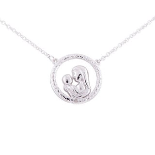 sterling silver mother and child necklace