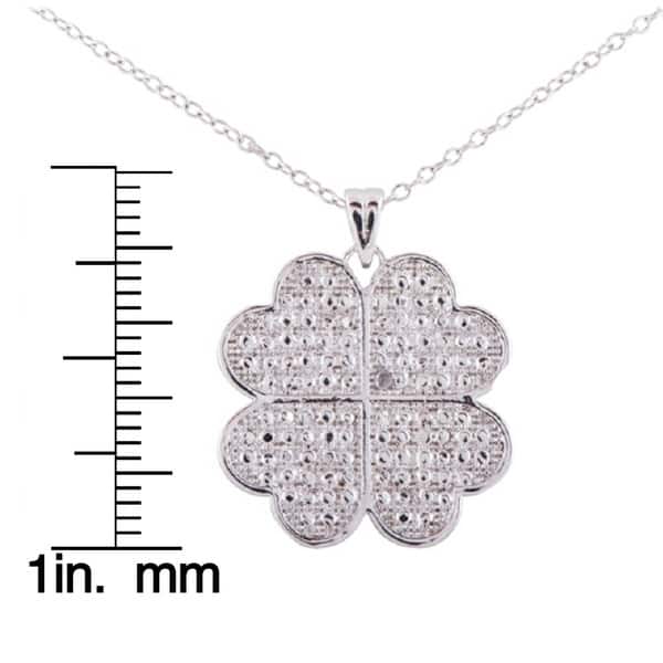 Fine Sterling Silver Four Leaf Clover Pendant Necklace Rhodium Finished 18 Fine Sterling Silver Four Leaf Clover Pendant Necklace Rhodium Finished 18