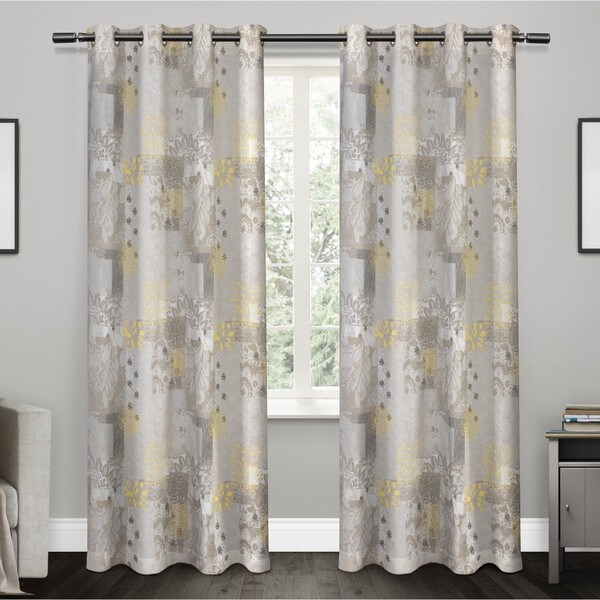 ATI Home Patchwork Floral Print 100percent Cotton Grommettop Window Curtain Panel Pair  Free 