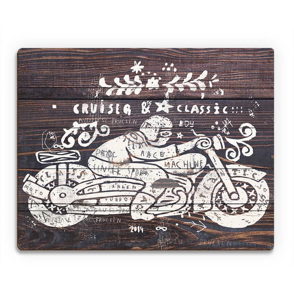Cruiser Classic Brown/White Wood Contemporary Wall Art