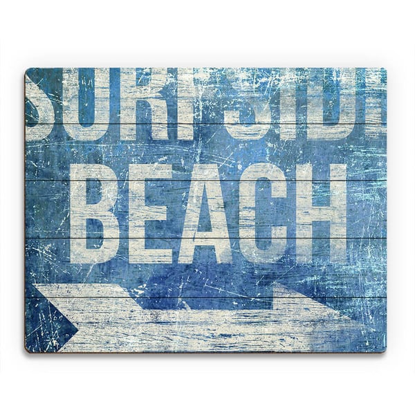 Surfside Beach Blue Wall Art On Wood Bed Bath And Beyond 12875260