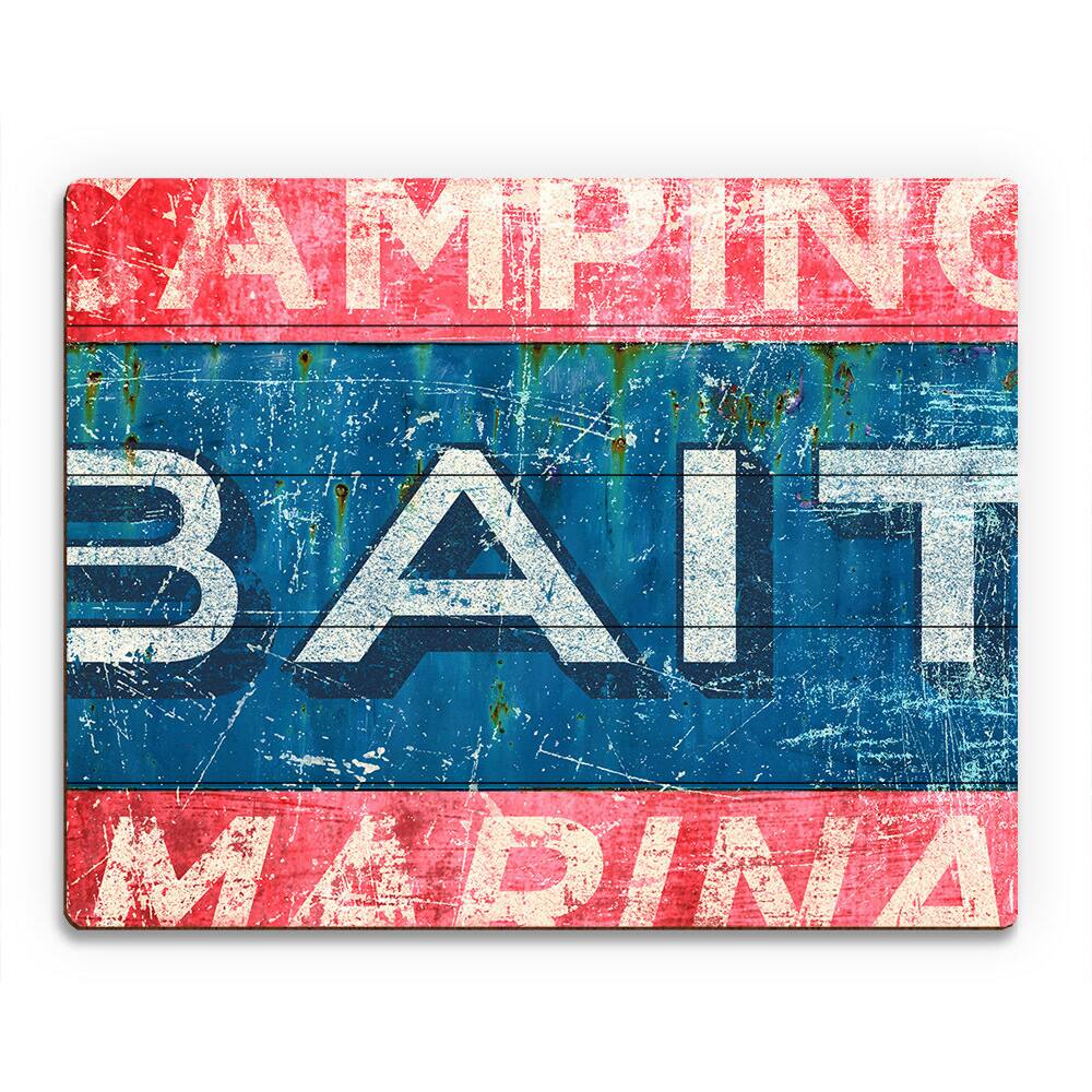 'Bait' Wall Art on Wood