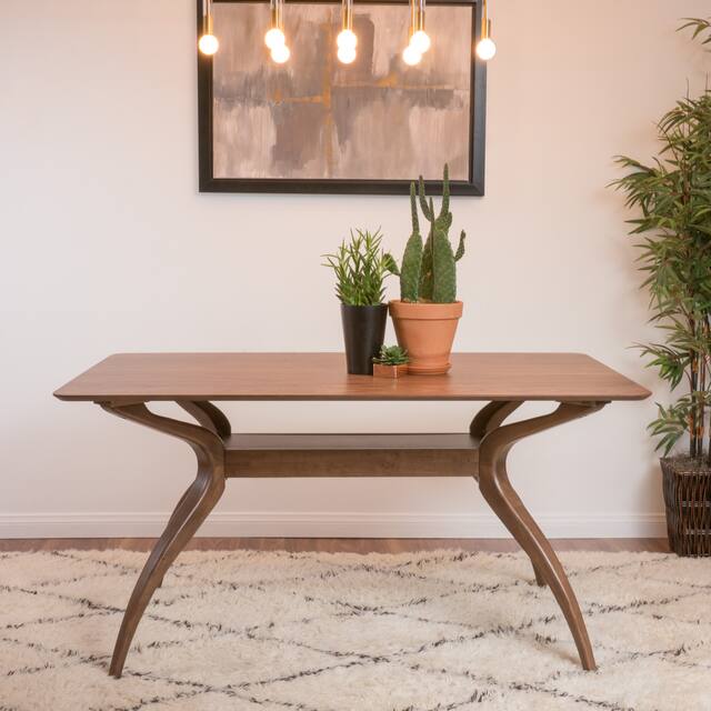 Salli Natural Finish Wood Dining Table by Christopher Knight Home - 59.00" L x 35.50" W x 30.50" H - Walnut