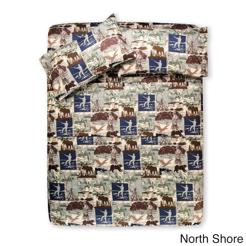 Brushed Microfiber Soft Bed Sheet Set - north shore - Queen