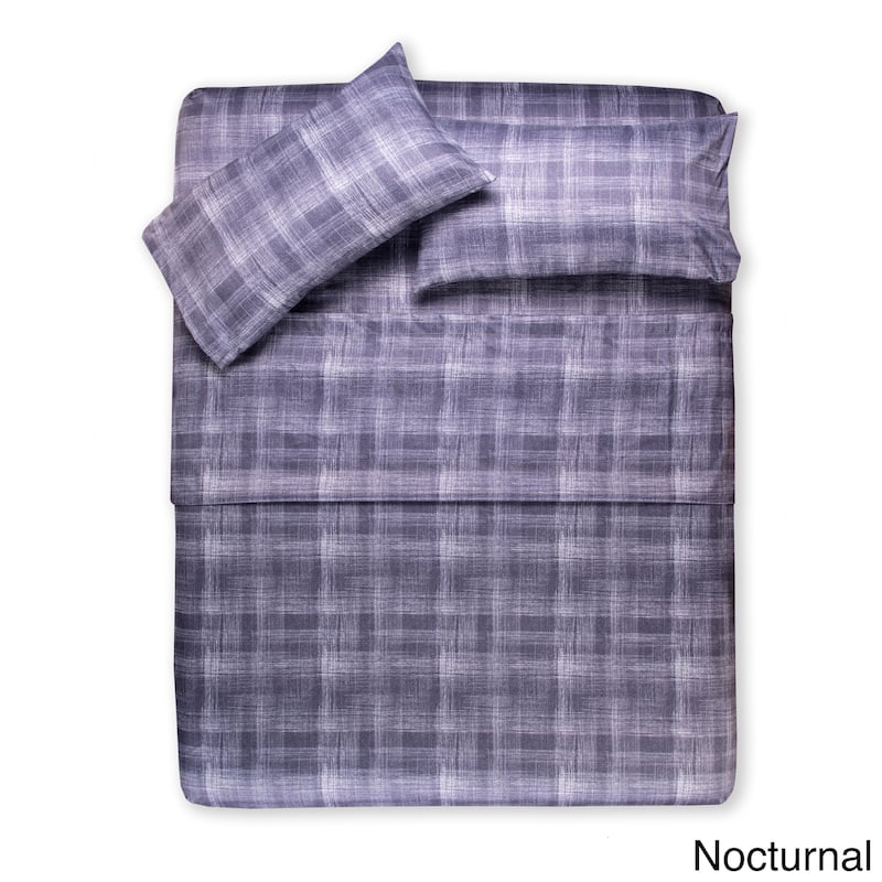 Brushed Microfiber Soft Bed Sheet Set - nocturnal - Queen