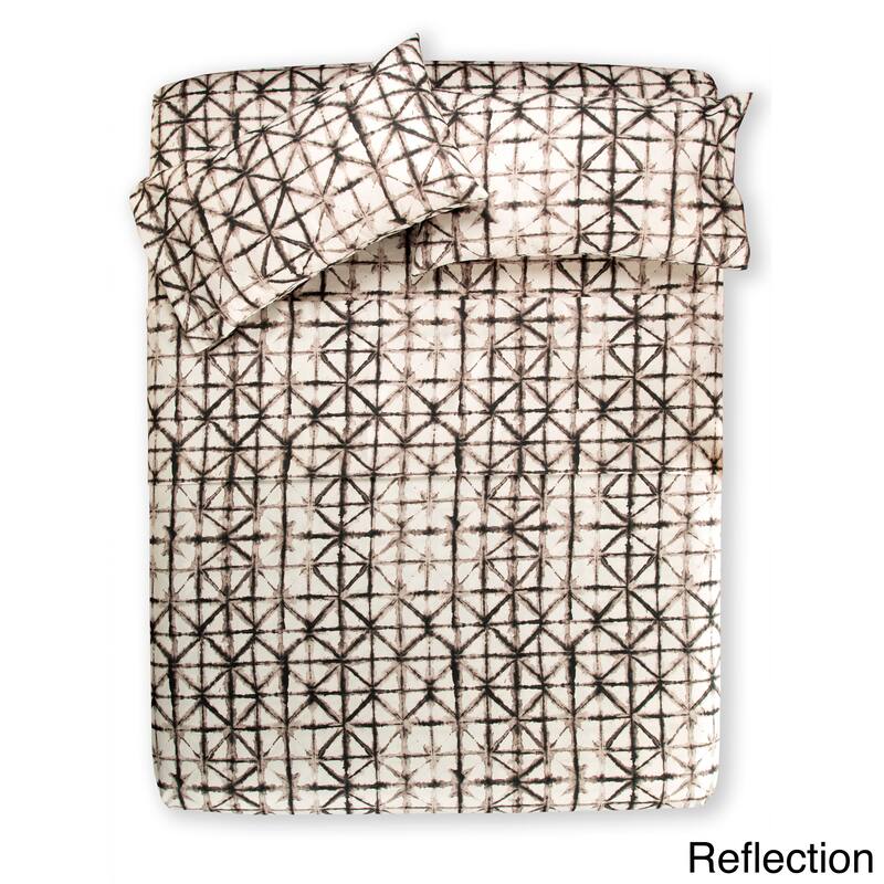 Brushed Microfiber Soft Bed Sheet Set - reflection - Queen