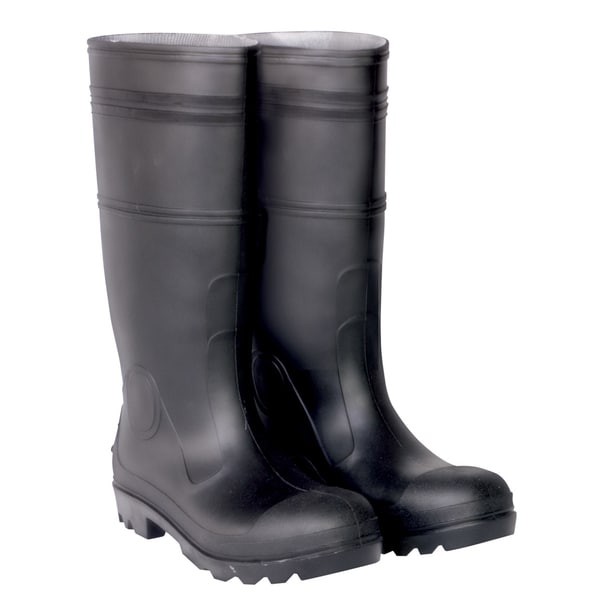 Black PVC Rain Boots 