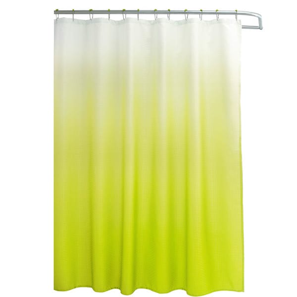 Shop Creative Home Ideas Ombre Waffle Weave Shower Curtain W 12 Color Coordinating Metal Rings Overstock 12876374