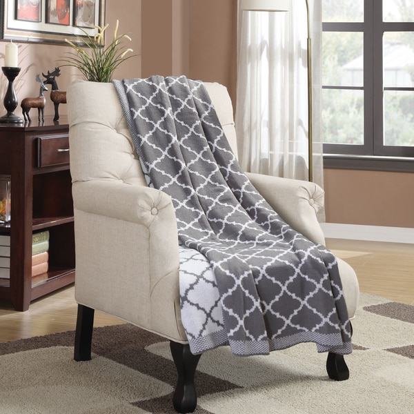Knitted Trellis Throw Blanket Soft All Season Blanket