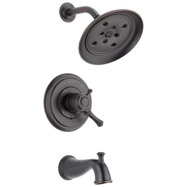 slide 2 of 2, Delta Cassidy Monitor 17 Series H2Okinetic Tub & Shower Trim T17497-RB Venetian Bronze