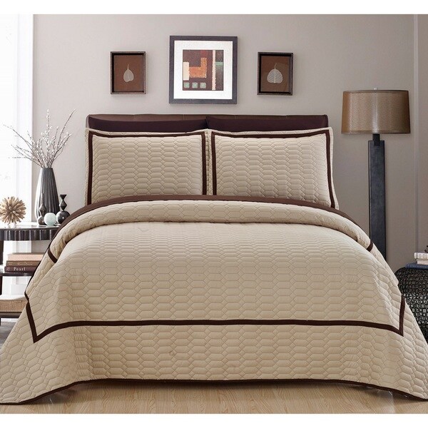 Chic Home 7-Piece Marla Beige Quilt in a Bag Quilt Set