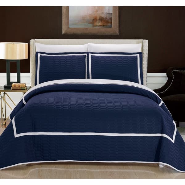 Chic Home 7Piece Marla Navy Quilt in a Bag Quilt Set On Sale