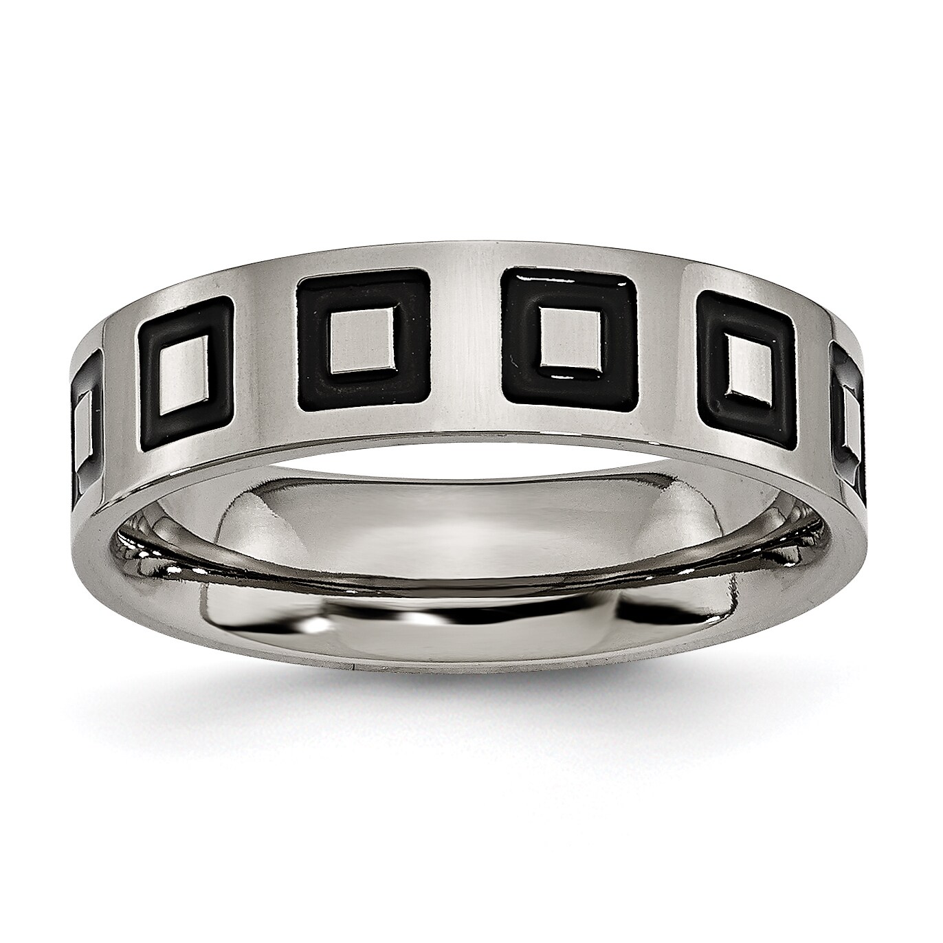 Titanium Brushed Enameled Flat 6mm Band Size 9 Length 0 Width 6 Titanium Brushed Enameled Flat 6mm Band Size 9 Length 0 Width 6