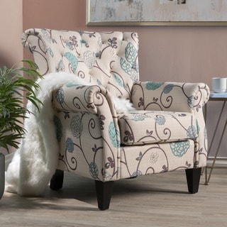 Merritt Floral Fabric Tufted Club Chair by Christopher Knight Home