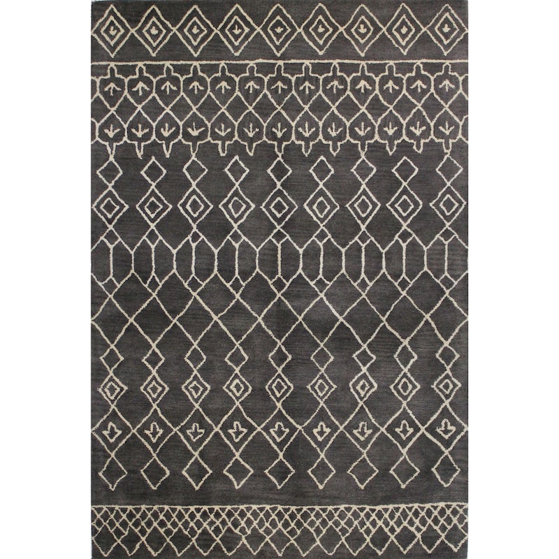 Bashian Avalon Contemporary Hand Tufted Area Rug - 7'6" x 9'6" - Charcoal