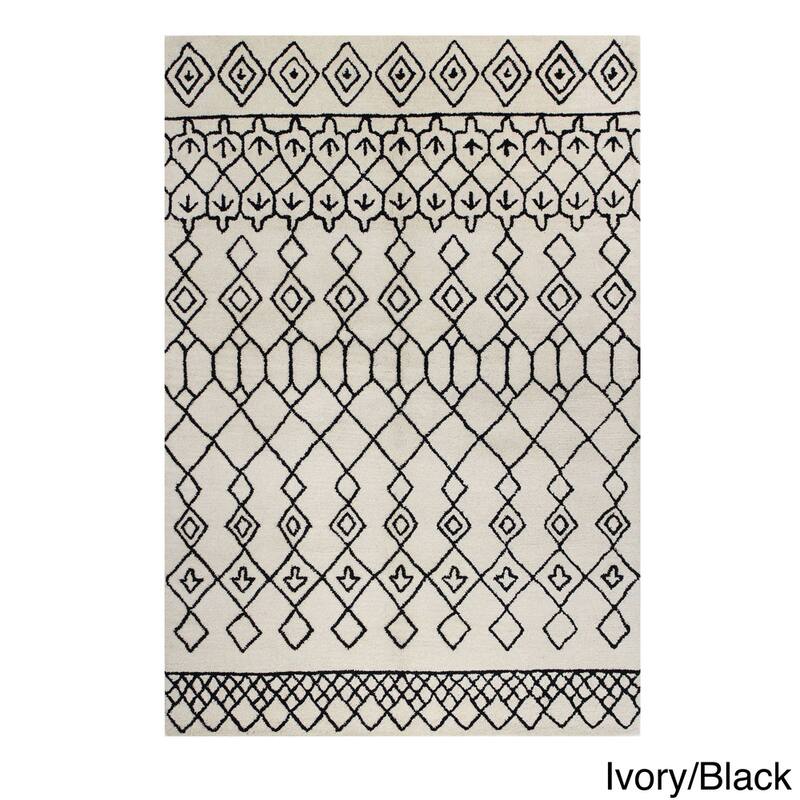Bashian Avalon Contemporary Hand Tufted Area Rug - 8'6" x 11'6" - Ivory/Black
