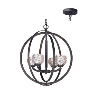 Woodbridge Lighting 14320MEB Mirage 4-light Pendant Chandelier (Mercury Ball Glass) - Chandeliers For Bedrooms by Overstock.com