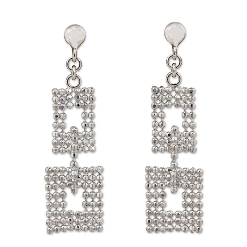 Handmade Sterling Silver 'Bangkok Palace' Earrings (Thailand)