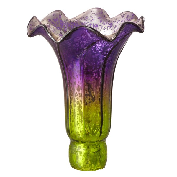 Purple/Green Mercury Glass Hand-blown Replacement Lily Shade