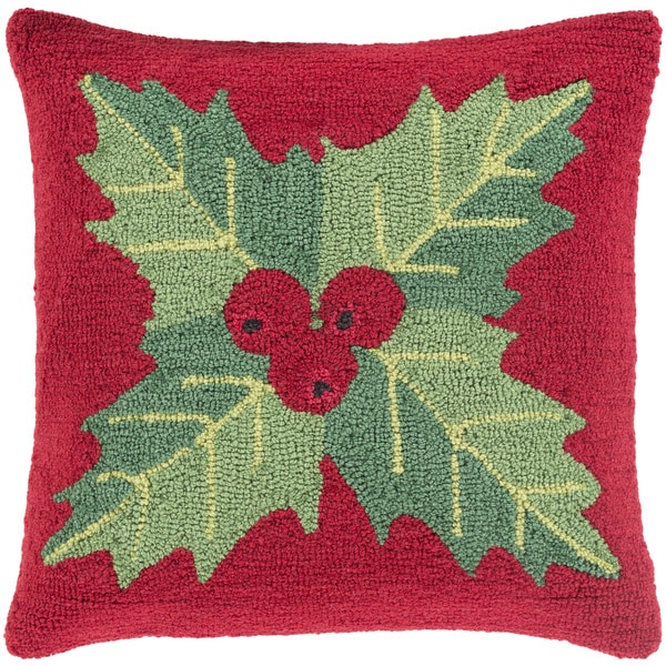 Thatcham 18 in. Feather Down or Polly Filled Winter Plant Holiday Throw Pillow