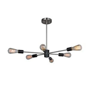 Woodbridge Lighting 16116-ST64 Ethan Steel 6-light Chandelier (Nickel) - Chandeliers For Bedrooms by Overstock.com
