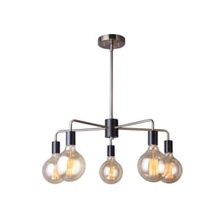 Woodbridge Lighting Ethan 16115-G125 5-light Chandelier (Nickel/ Black) - Chandeliers For Bedrooms by Overstock.com
