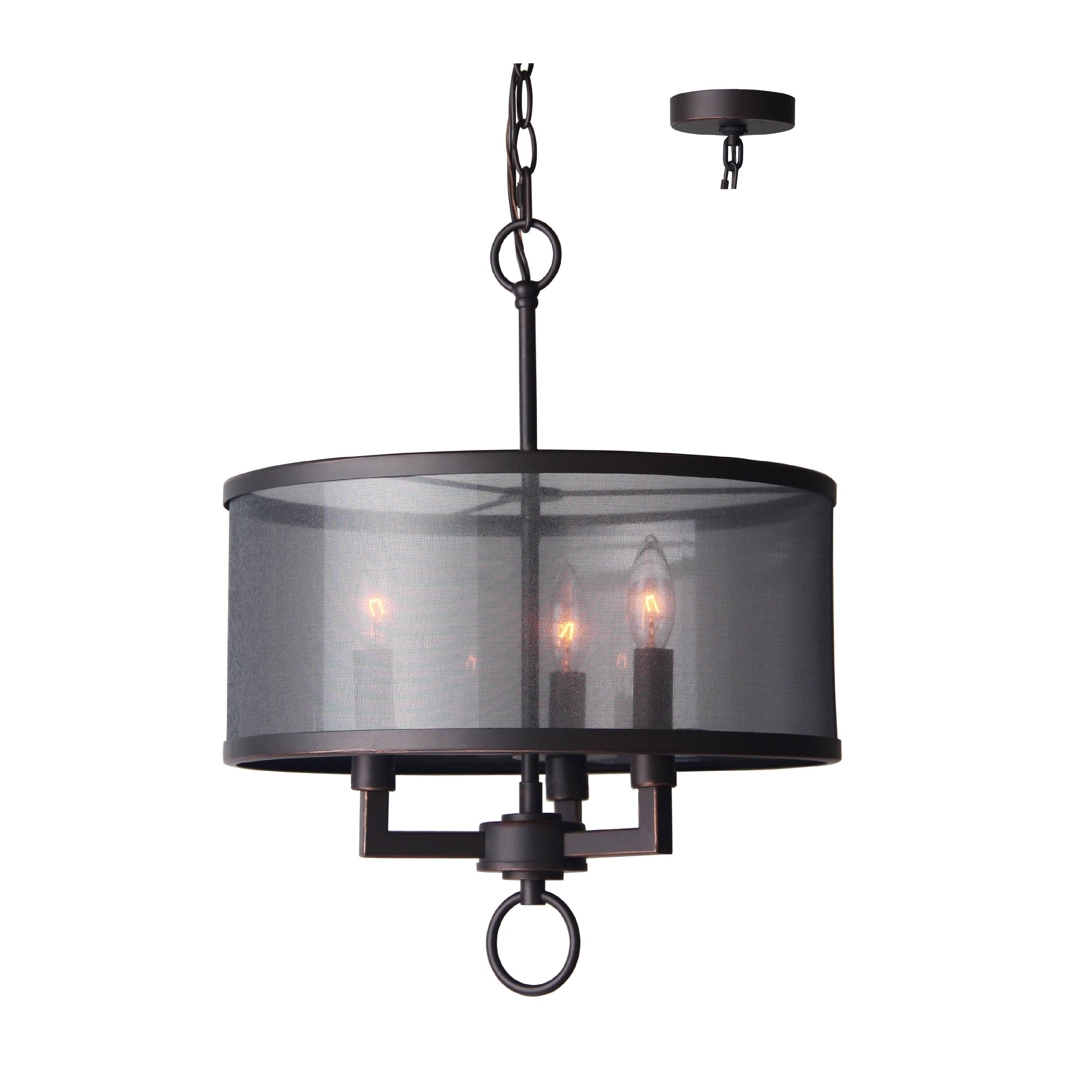 Woodbridge Lighting Jamison Bronze-finished Steel 3-light Pendant Chandelier (Bronze Finish) - Chandeliers For Bedrooms by Overstock.com