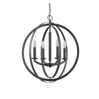 Woodbridge Lighting 14420 Lola Steel 4-light Sphere Pendant Chandelier (Nickel) - Chandeliers For Bedrooms by Overstock.com