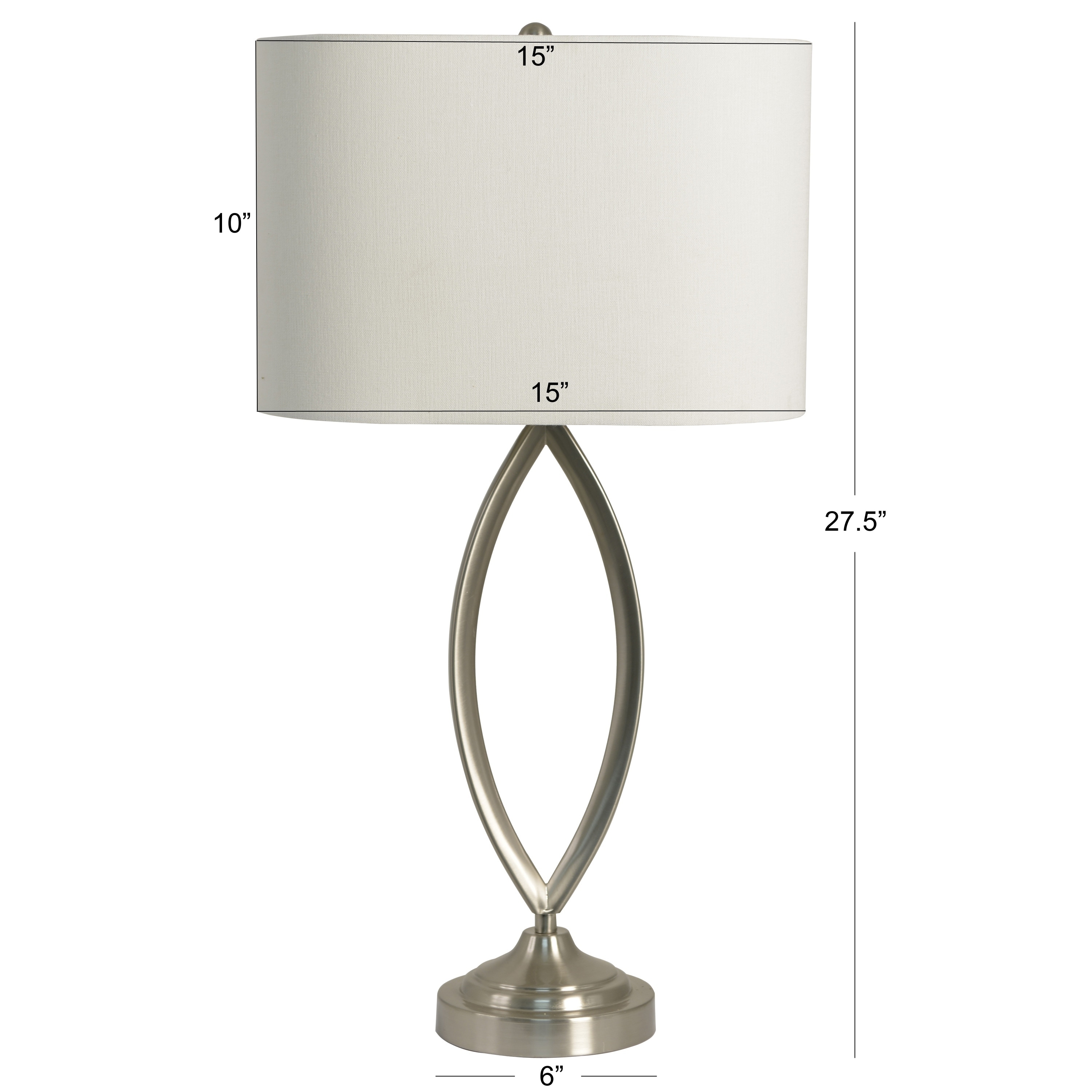 Decor Therapy Silver White Brushed Steel Table Lamp Decor Therapy Silver White Brushed Steel Table Lamp