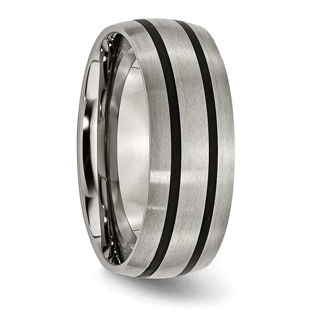 Best Quality Free Gift Box Satisfaction Guaranteed Titanium Enameled Grooved 8mm Satin Band 