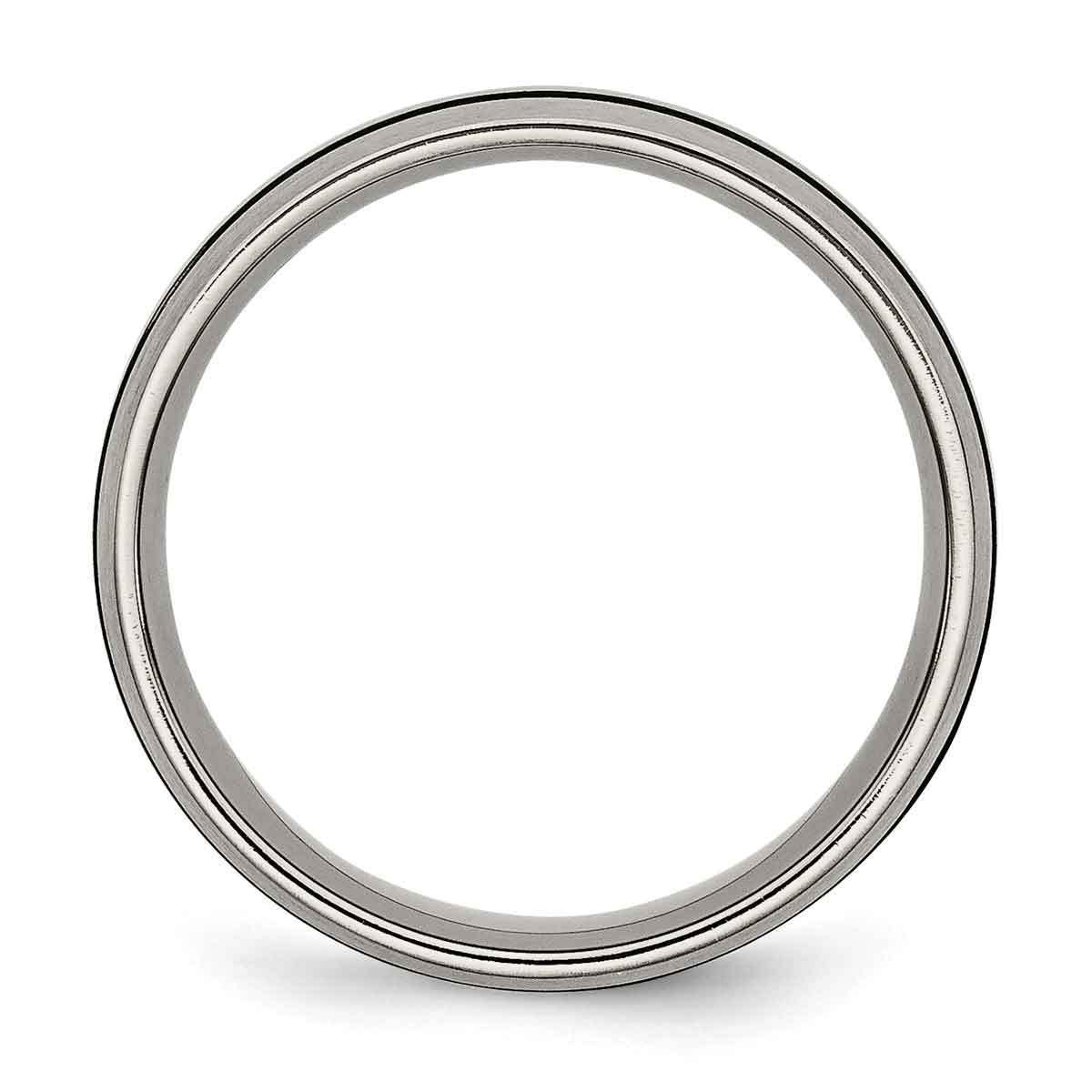 Titanium Enameled Grooved 8mm Satin Band Best Quality Free Gift Box Satisfaction Guaranteed 