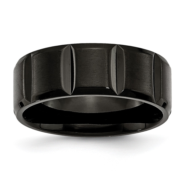 Chisel Titanium Grooved Black 8mm Band