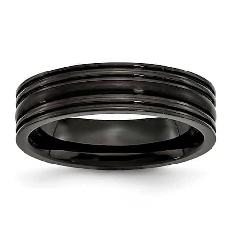 Chisel Men S Wedding Bands Groom Rings Online At Anium Grooved Black 6mm Band