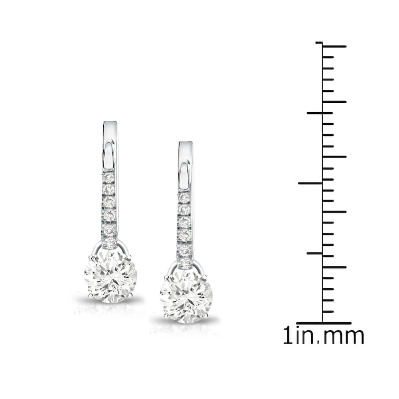 Auriya 14k Gold 1ct TDW Round Diamond Dangle Earrings (J-K, I1-I2)