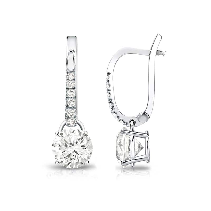 Auriya 14k Gold 1ct TDW Round Diamond Dangle Earrings (J-K, I1-I2)