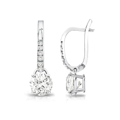Auriya 14k Gold 1ct TDW Round Diamond Dangle Earrings (J-K, I1-I2)