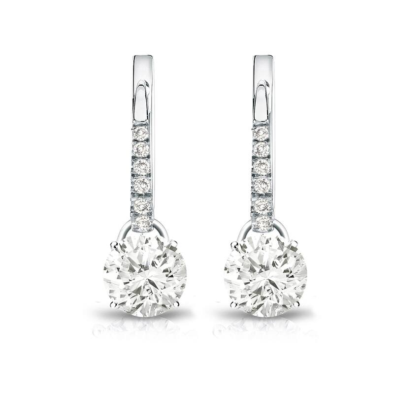 Auriya 1 1/4ctw Round Diamond Dangle Earrings 14k Gold (J-K, I1-I2)