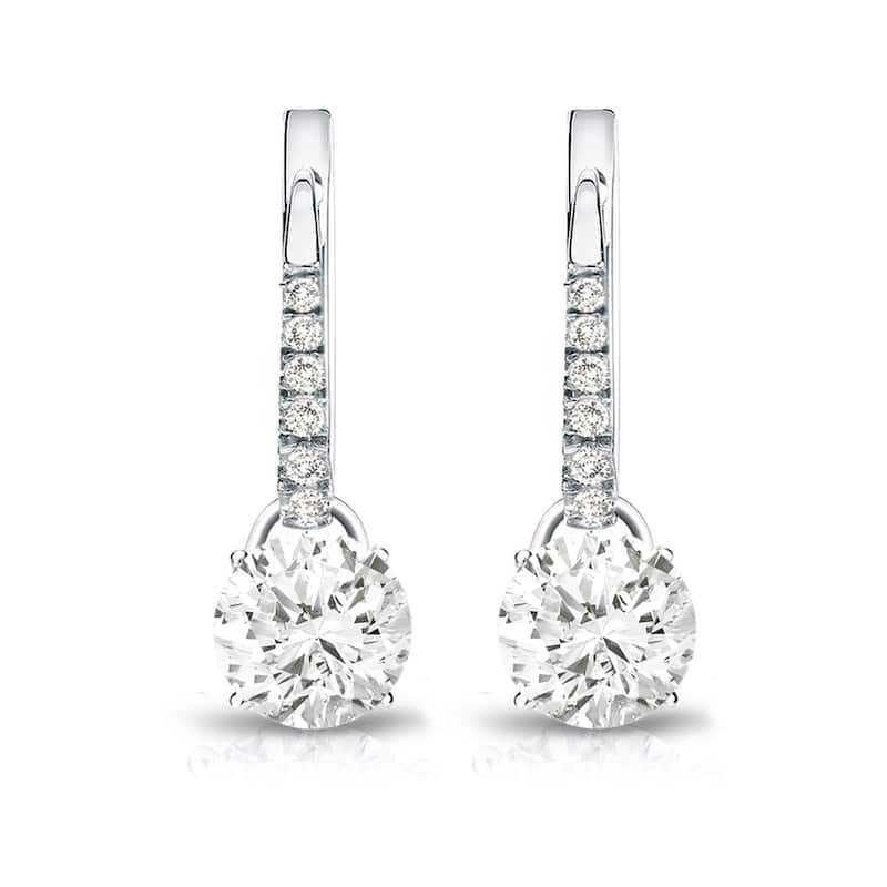Auriya 1 1/2ctw Round Diamond Dangle Earrings 14k Gold (J-K, I1-I2)