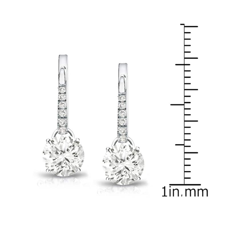 Auriya 14k Gold 1 3/4ct TDW Round Diamond Dangle Earrings (J-K, I1-I2)
